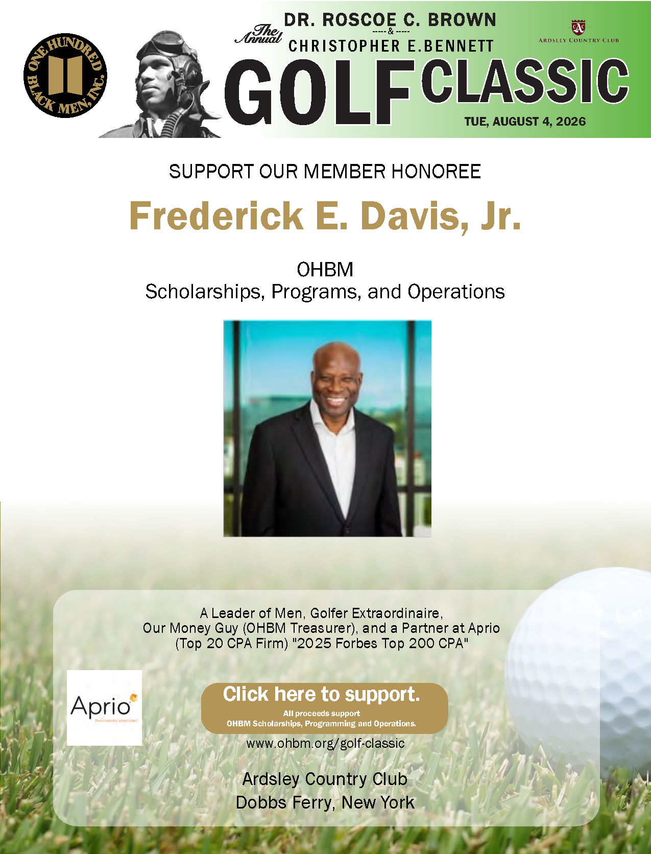 flyer with Davis photo